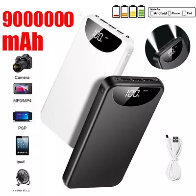 9000000mAh Power Bank Portable Fast Charger Battery Pack 3 USB For Mobile Phone • £10.99