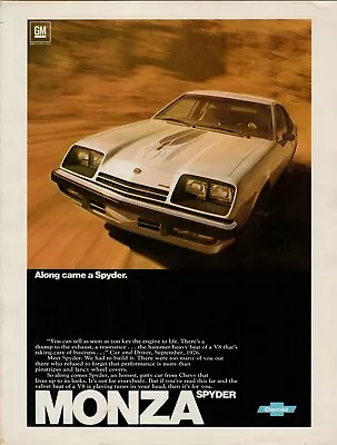$9.99 • Buy 1977 Chevrolet Chevy Monza Spyder V8 Dirt Road Desert Auto Car Vintage Print Ad 