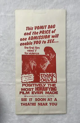 Orig. Movie Promotion  Barf Bag  For Mark Of The Devil Movie - • $25