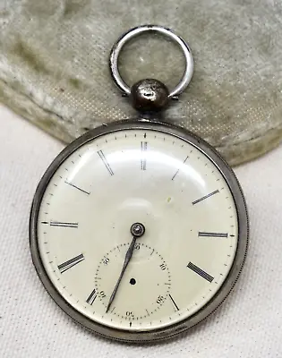 Antique 1840 Heavy Sterling Silver Chester England Patent Fusee Pocket Watch • $95
