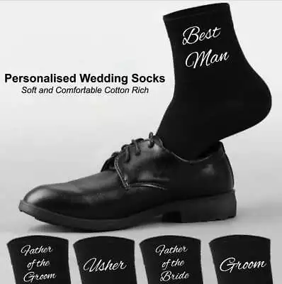 Personalised Wedding Party  Socks Groom Best Man Gift Father Of The Bride  • £5.45