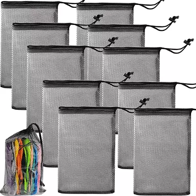 10PCS 8X12Inch Nylon Mesh Drawstring Bags With Cord Lock Closure Delicates Laund • $23.99