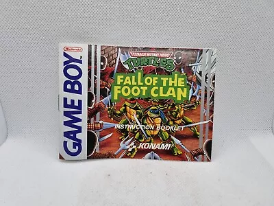 TMNT Fall Of The Foot Clan Instruction Booklet Nintendo Game Boy Video Games  • $29.99