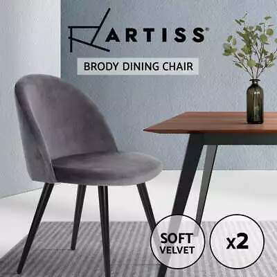 $122.95 • Buy Artiss 2x Dining Chairs Kitchen Cafe Lounge Chair Sofa Upholstered Velvet Black