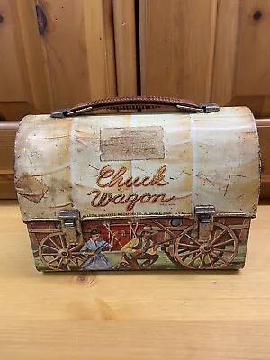 Vintage Chuck Wagon Dome Metal Lunchbox No Thermos Aladdin • $25