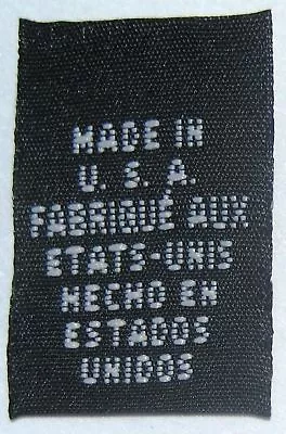 50 Black Woven Clothing Labels Made In Usa- French Spanish • $8.99