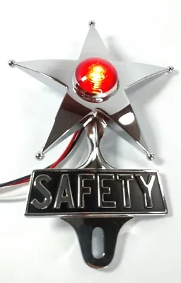 Safety Star License Plate Topper - Dual Function Red LED & VTG Car Accessory • $49.99