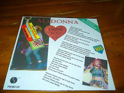 £104.08 • Buy MADONNA Dress You Up Rare 7  Vinyl J.box Italy Special DJ Sleeve