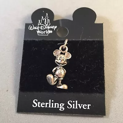 VINTAGE .925 Sterling Silver Disney MICKEY MOUSE CHARM NOS On Card 925 VT25 • $20