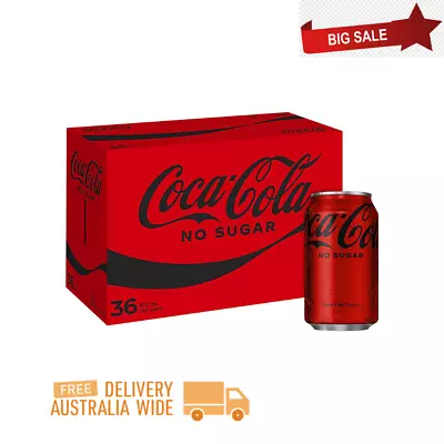 Coca-Cola No Sugar Soft Drink Multipack Cans Premium Value Pack (36 X 375mL) _AU • $49.88