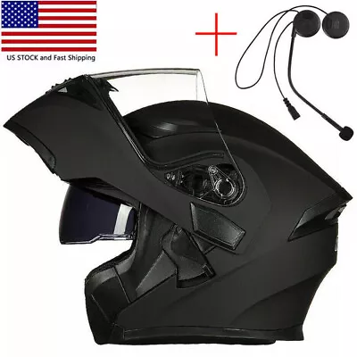 Motorcycle Helmet With Bluetooth Headset Modular Flip Up Motorbike Helmets DOT • $89.99