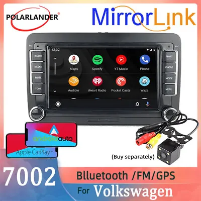 7  2 Din Touch Screen Car Radio Carplay/Android Auto MP5 For Bora Golf VW Polo • $97.99