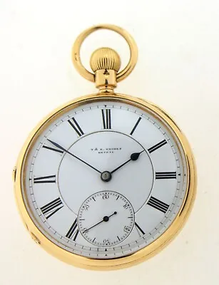 18ct Kullberg T E. Rhodes Pocket Watch Unusual Keyless Reverse Fusee - Serviced • £3000
