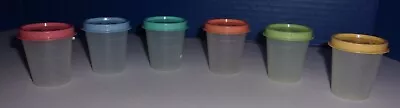 6 Pre Owned Vintage Mini Tupperware Cups With Lids Appear Unused • $14.99