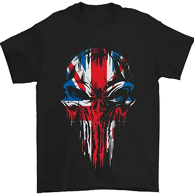 Union Jack Flag Skull Gym MMA Biker Britain Mens T-Shirt 100% Cotton • £10.48