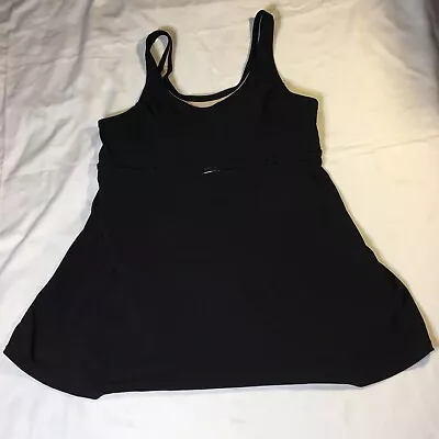 Motherhood Maternity Black Top Tankini  Swimsuit Size XL Please Read Altered • $9