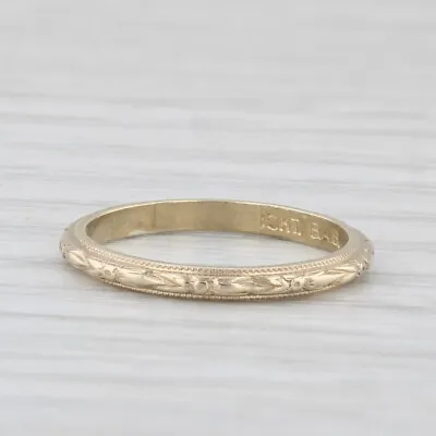 Vintage Floral Baby Ring 10k Yellow Gold Small Size 1.5 Band BAB Ballou • $89.99