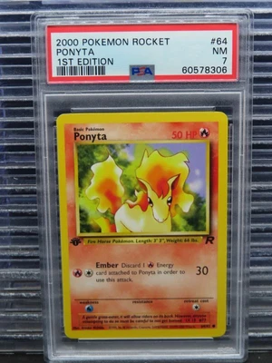$1.50 • Buy 2000 Pokemon Rocket 1st Edition Ponyta #64 PSA 7