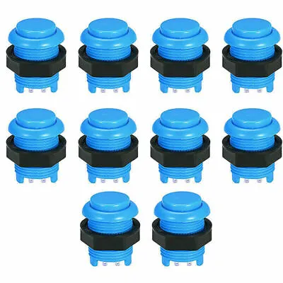 10Pcs 28mm Arcade Push Button Pins Built-in Microswitch For DIY JAMMA MAME Game • £12.24