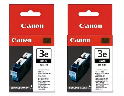 2x Genuine Canon BCI-3e Black Ink Cartridges - FREE UK DELIVERY! • £9.99