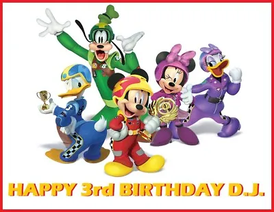 Mickey Mouse And The Roadster Racers Edible Cake Topper Decoration • $12.99