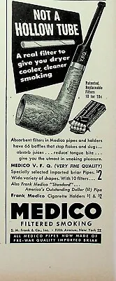 1949 Medico Filtered Smoking Pipes Vintage Print Ad 1940s Fifth Avenue New York • $9.99