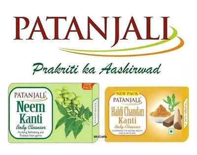 Patanjali Haldi Chandan Neem Kanti Body Cleanser Soap Refreshing Vegetarian • £4.49