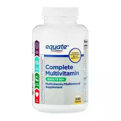 Equate Complete Multivitamin Dietary Supplement Adults 50+ 220 Tablets Eyeheart • $11.99