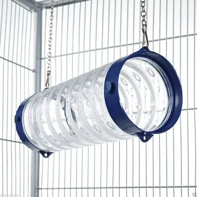 £7.50 • Buy Tunnel Tube Toy For Ferret Chinchilla Rat With Chains Straight Clear - Blue Ends