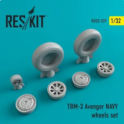 Reskit RS32-0231 - 1/32 TBM-3 Avenger NAVY Wheels Set For Aircraft Model Scale • $23.24