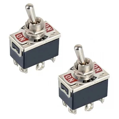 2x DPDT 6-Pin 3-Position On/Off/On Metal Toggle Switch 240V/15A 120V/20A AC • $9.95