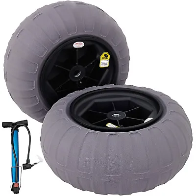 2Pcs 16  Balloon Beach Wheels Replacement Fishing Kayak Cart Tires Dolly Canoe • $88.99