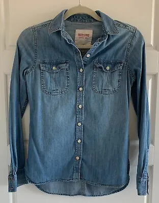 Mossimo Supply Co. Shirt Womens Blue Denim Long Sleeve Button Down Size XS • $12