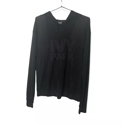 $30 • Buy Ivy Park Womens Pullover Hoodie Lightweight Black Sheer Size S 