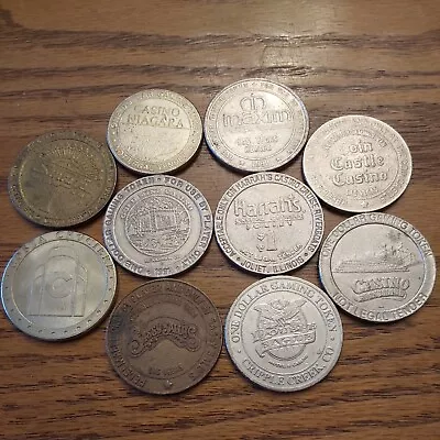 $12.95 • Buy LOT Of 10 $1 Casino Gaming Tokens VINTAGE (01)