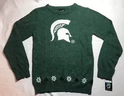 NWT Michigan State Spartans Youth Christmas Sweater Medium 10/12 Or Large (14) • $14.99