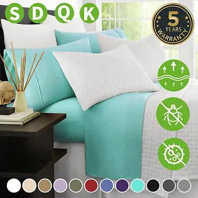 $2.99 • Buy 2000TC Ultra Soft 4Pcs Single/Double/Queen/King Bed Flat Fitted Sheet Set Bed