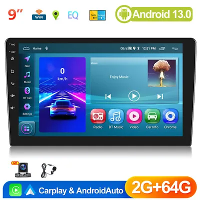 9 Inch 2G+64G Android 13.0 Car Stereo Radio 2 DIN GPS FM RDS CarPlay Head Unit • $129.99