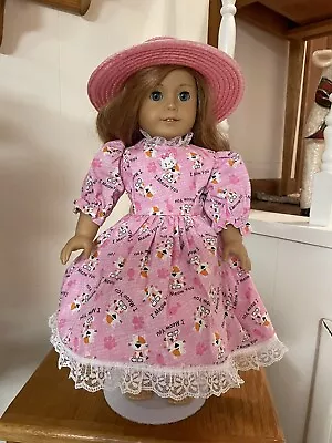 Pink  Dress With Kittens And Matching Hat Fits  American Girl Dolls • $25