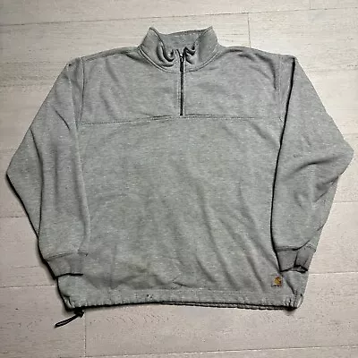 Vintage Y2K Carhartt Quarter Zip Sweatshirt XL Grey • $9.99