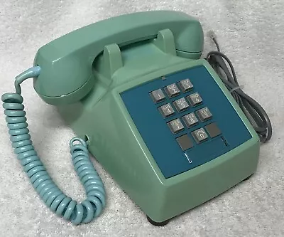 Rare Vintage 1960s WESTERN ELECTRIC 1500D AQUA BLUE 10 Ten KEY Push Button Phone • $99.99