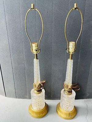 Pair Of Vintage Crystal Lamps Unbranded • $89.98