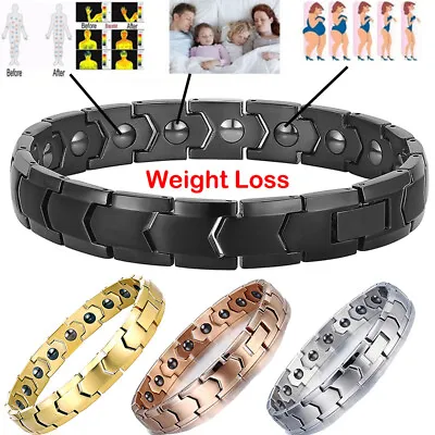 Men's Magnetic Weight Loss Bracelet Therapy Healthy Slimming Bloods Circulation • $7.99