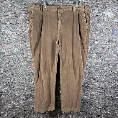 LL Bean Corduroy Pants Mens 44x30 Brown Chino Straight Comfort Waist Casual • $29.99