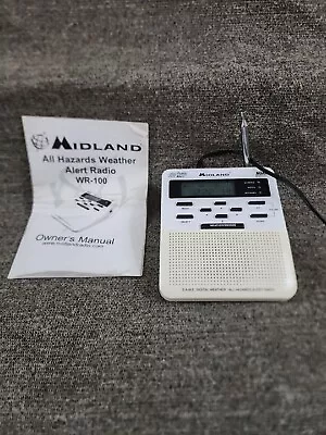 Midland WR-100 Public Alert NOAA Weather Radio S.A.M.E. Digital W/Manual Tested • $9.89