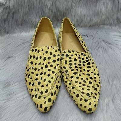 Madewell Skimmer Dotted Calf Hair Loafer Flats Womens Size 7 Cheetah Leopard • $30.24