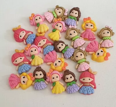 £3.50 • Buy 5 Pcs Mixed Lovely Cartoon Princess Flat Back Resin Cabochon Hair Embellishments