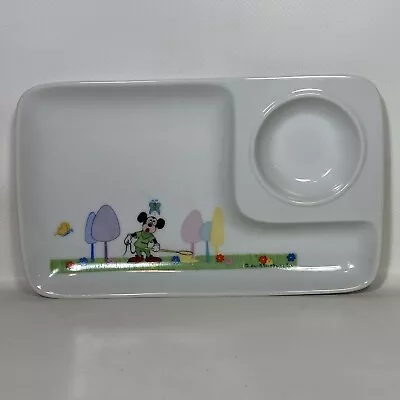 VTG Walt Disney Porcelain Child Plate Mickey Mouse Butterfly Net Made In Japan • $14.99