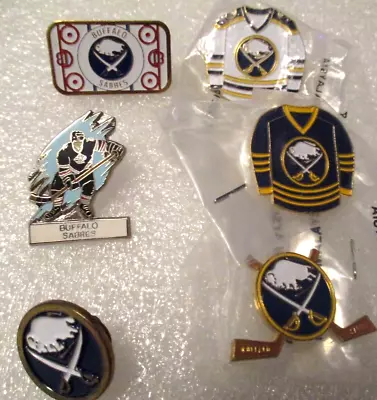 6 BUFFALO SABRES Vintage (90'S) Pins  NHL  New (211) • $12.50