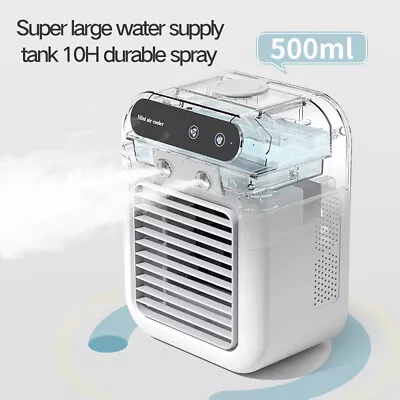 Mini Mobile Air Conditioner USB Charging 1800mAh Humidifier Mist Cooler For Car • £27.23